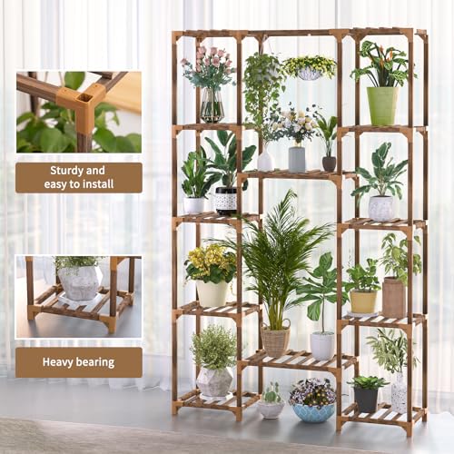 Uneedem Plant Stand Indoor Outdoor, 10-Tier Tall Plant Shelf for Multiple Plants A6522