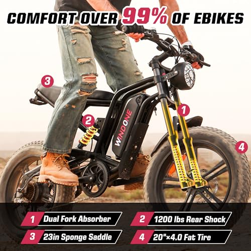 E2/K20 Electric Bike for Adults, 48V 13Ah/15Ah, 750/1000W Peak, 20"/26" Fat Tires Z839544