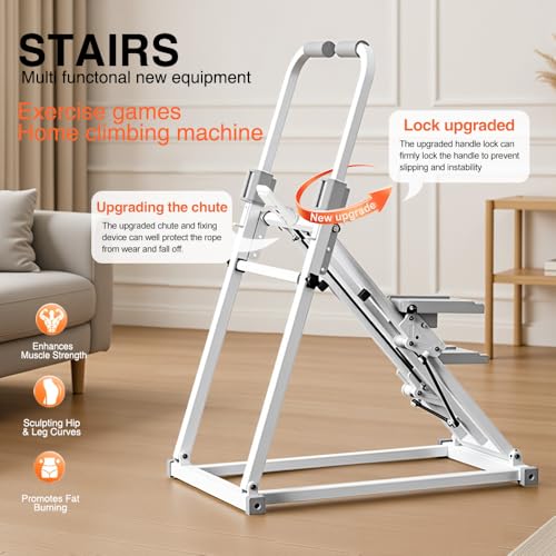 Foldable Stair Stepper Machine with Handles for Home Cardio, Low Impact Workout Equipment W114