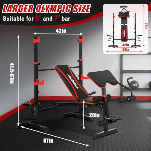 1500LBS 8-in-1 Olympic Weight Bench with Leg Extension & Preacher Curl A945
