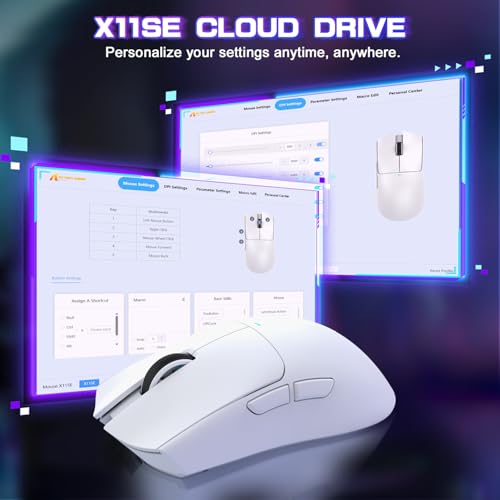 Attack Shark X11SE Wireless Gaming Mouse, Tri-Mode 22K DPI, 59g, Berry Red Y3775