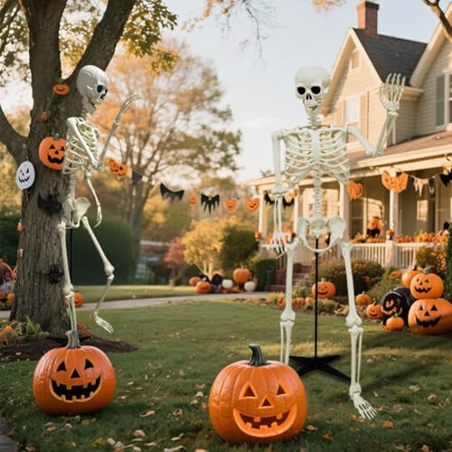 UMEELR 5.9FT Poseable Life Size Skeleton for Halloween Decoration B873000