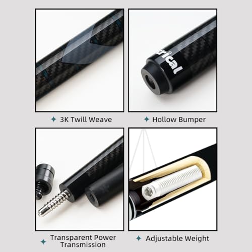 CRICAL Carbon Fiber Pool Cue Stick 58" with 12.5mm Tip J317692