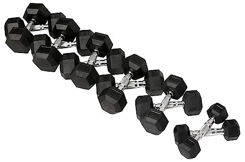 Rubber Coated Hex Dumbbell Weight Set R443