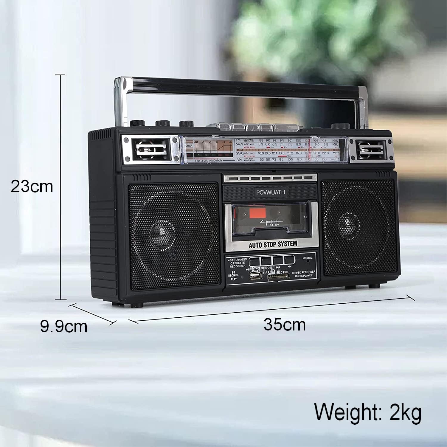 Portable Cassette Player Boombox with AM/FM Radio and Bluetooth U432681