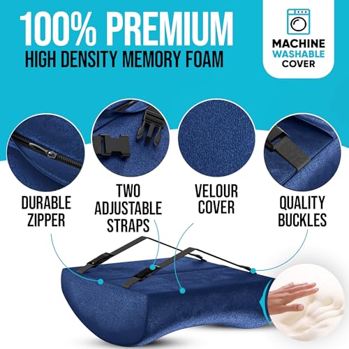 FORTEM Office Chair Cushion and Back Support, Memory Foam Lumbar Pillow, Non Slip, XL V440