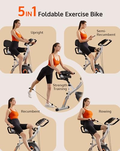 YOSUDA Folding Exercise Bike - Stationary Bike for Home Gym Z504