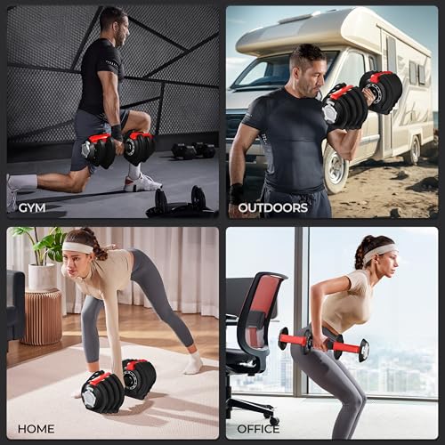 Yaheetech Adjustable Dumbbell Set with Anti-Slip Handle for Home Gym J871148