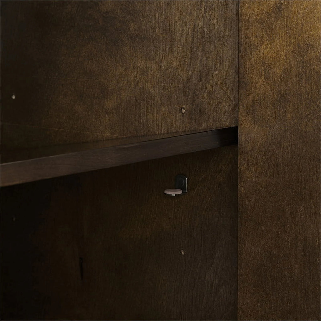 Crosley Furniture Blair Mid-Century Wood/Steel Sideboard, Dark Brown/Gold N739091