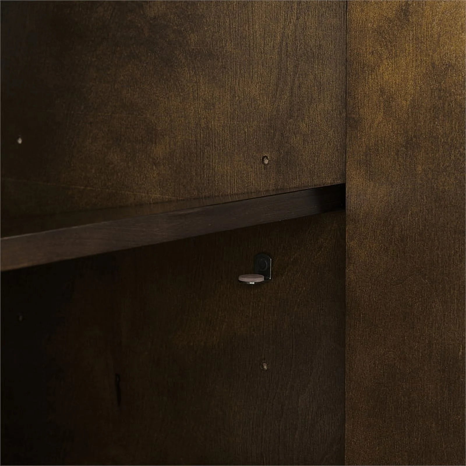 Crosley Furniture Blair Mid-Century Wood/Steel Sideboard, Dark Brown/Gold N739091