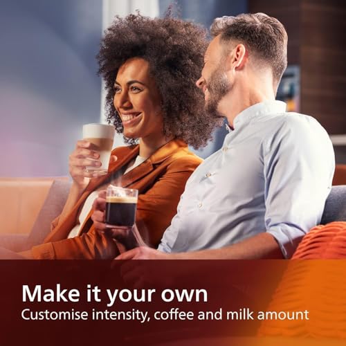 PHILIPS 4400 Series Fully Automatic Espresso Machine with LatteGo, Black Chrome D322