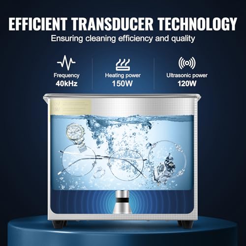 VEVOR Professional Ultrasonic Cleaner with Digital Timer & Heater, 3L W817988