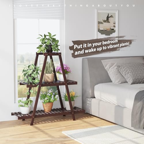 Bamboo 3 Tier Plant Stand Indoor Outdoor G488