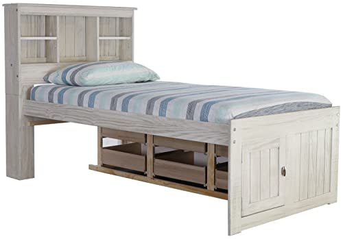 Discovery World Furniture White Full Bookcase Bed with 6 Drawers Z895159
