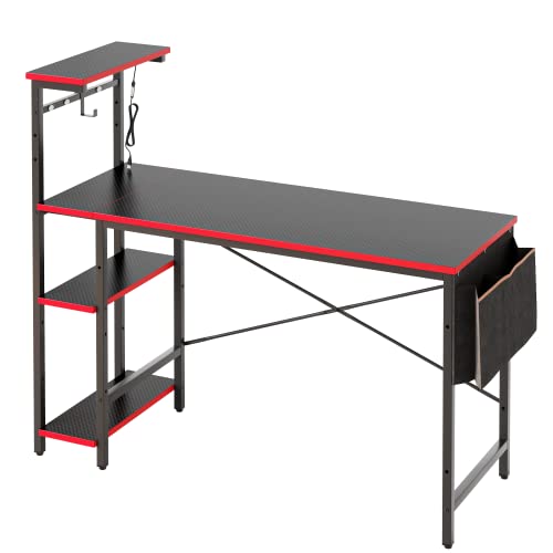 Bestier Gaming Desk with LED Lights, 51.3 Inch Computer Desk Q970