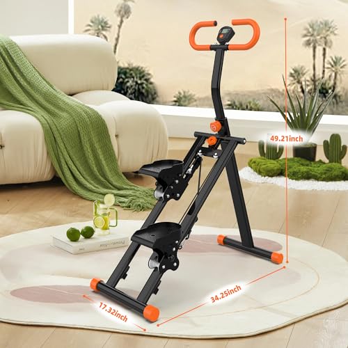 Folding Stair Stepper with Adjustable Handlebar for Home Full-Body Workout O7670
