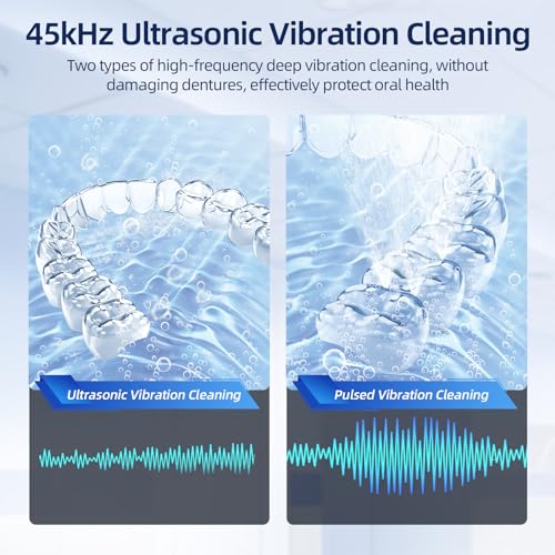 Ultrasonic Retainer Cleaner for Dentures, Mouth Guards, Braces, Jewelry, 200ML, 45kHz X607