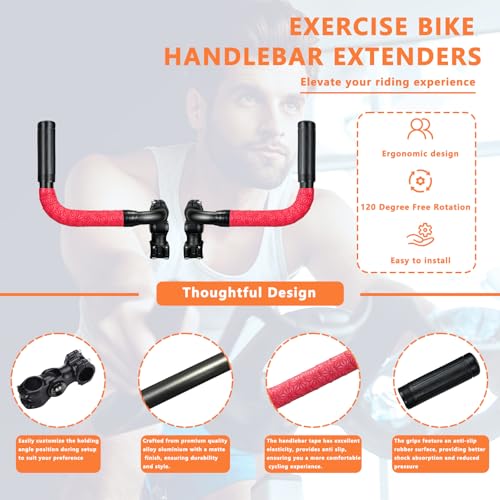 Handlebar Extender for Peloton Indoor Exercise Bikes, Sheep-horn with Black Tapes & Grips F973