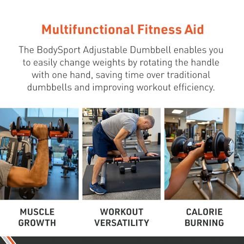 BodySport 40 lb Adjustable Dumbbells with 12 Free Weights for Home Gym Z86856