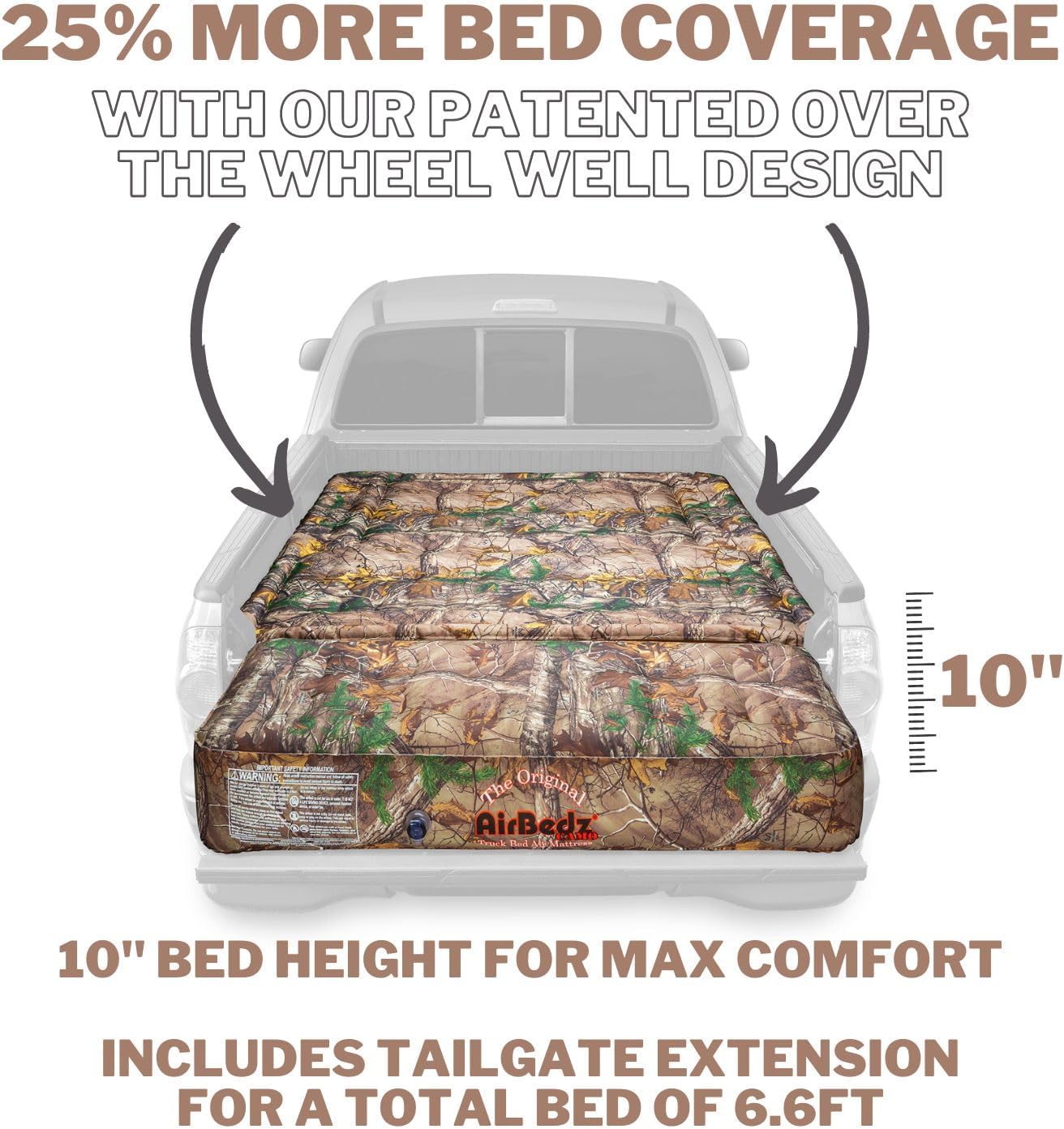 Pittman Tacoma Truck Bed Mattress 5.5 ft Airbedz Original for Mid Size Short Bed G3814