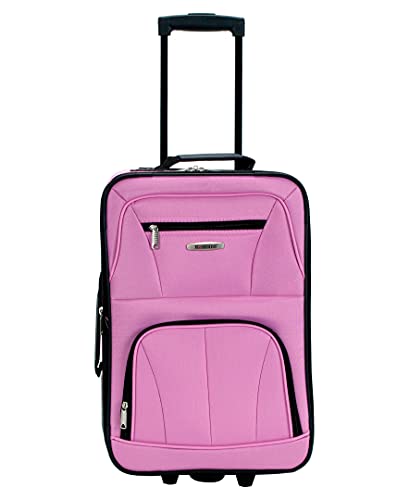 Rockland Fashion Softside Upright Luggage Set, Expandable, Pink, 2-Piece B62260