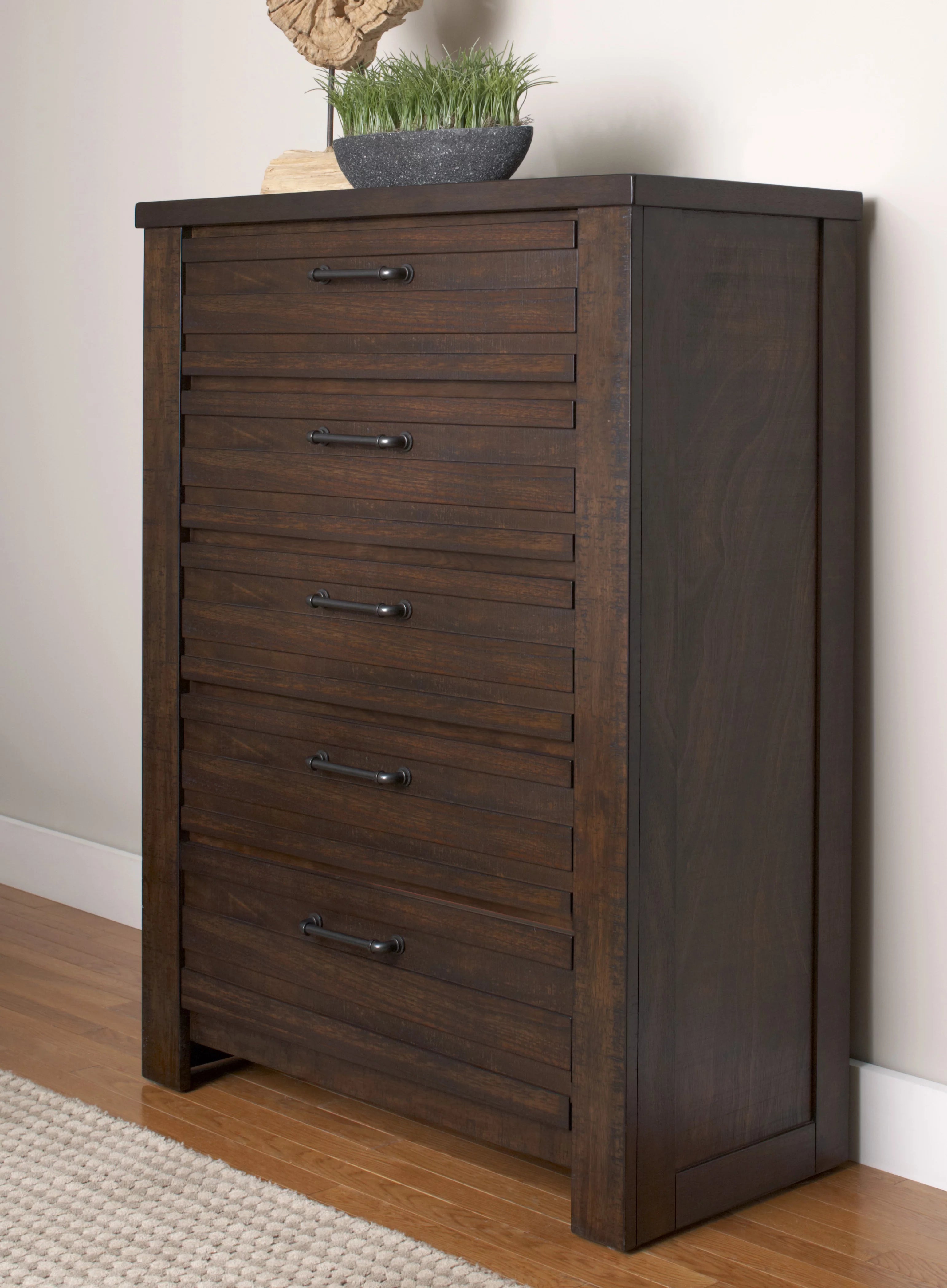 Sedona Transitional Wood Bedroom Set Queen with Dresser and Mirror H29321