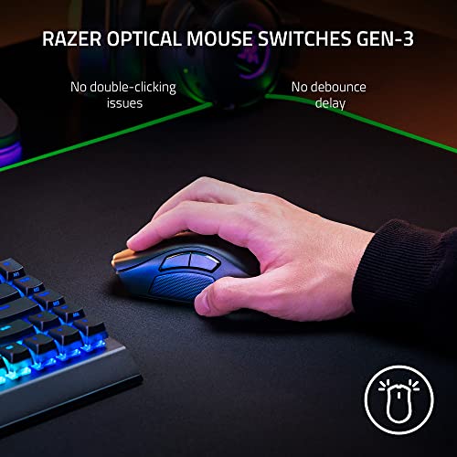 Razer Naga V2 HyperSpeed Wireless MMO Gaming Mouse, 19 Programmable Buttons, HyperScroll, Focus Pro 30K Sensor F16988