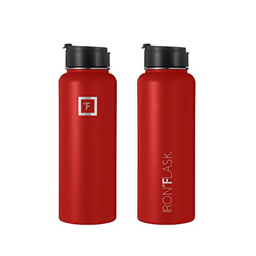 IRON °FLASK Stainless Steel Insulated Water Bottle with 3 Lids, 40 oz U19688