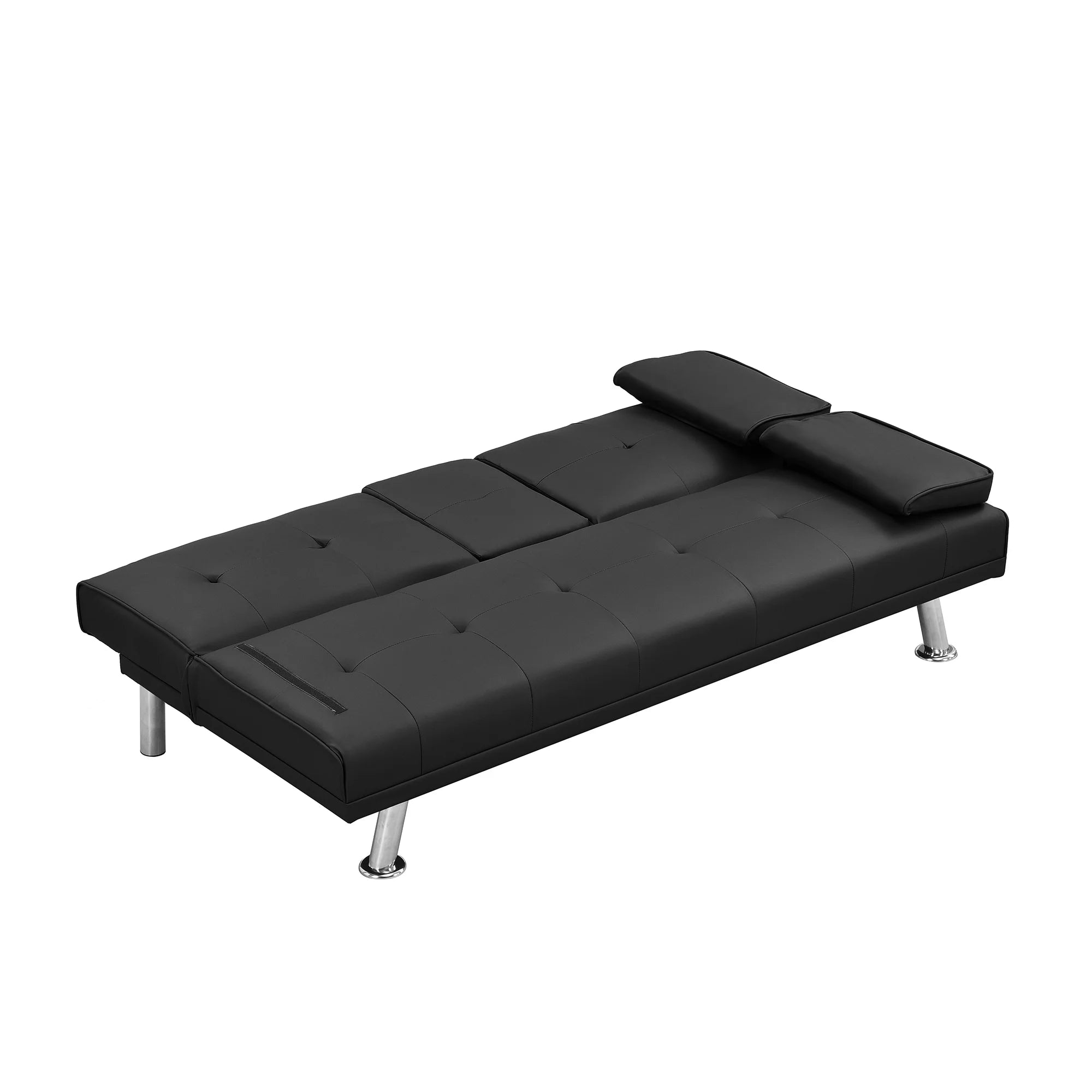 BASTCH Home Futon Sofa Bed 67 Inch with Removable Armrests, Wood Frame A109189