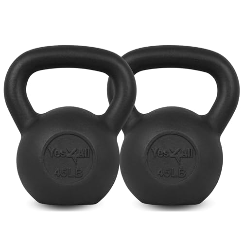 Yes4All 5-80 lbs Cast Iron Kettlebell for Strength Training M7531