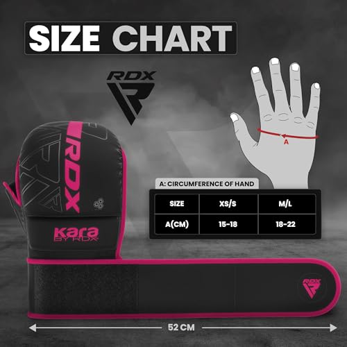 RDX MMA Gloves Hybrid Open Palm Maya Hide Leather Wrist Support Boxing Training Z623139