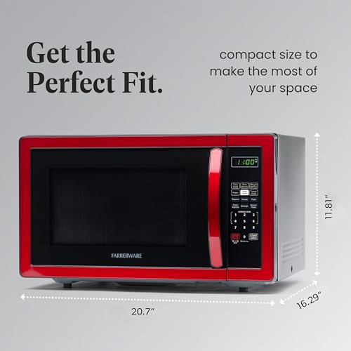 Farberware Countertop Microwave 1000W 1.1 cu ft Black Stainless Steel P5805