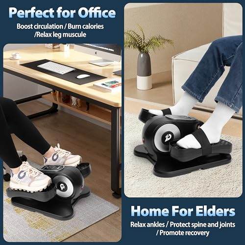 Under Desk Elliptical Machine, Leg Exerciser with Remote, 12 Speed Levels C787556