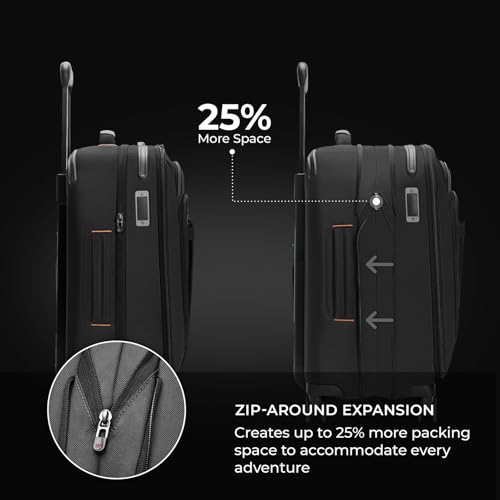 Briggs & Riley 22" Carry On Expandable Spinner - Softside Luggage, Black G487462
