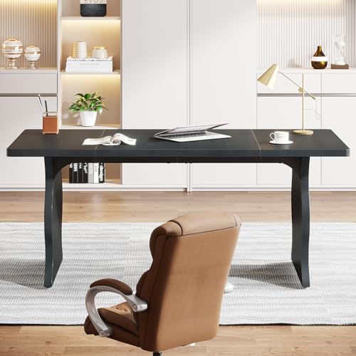 Tribesigns 63" Executive Desk for Home Office, Black O5395