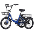 Electric Tricycle 20" Folding 350W Step-Thru for Adults with Removable Battery J2379