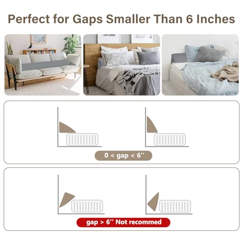 ENITYA Full Bed Wedge Pillow for Headboard Gap Filler, Grey 54"x10"x6" B97640