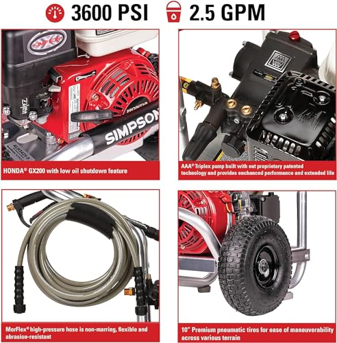 Simpson Cleaning 4200 PSI Gas Pressure Washer, 4.0 GPM, Honda GX390 Engine W2346