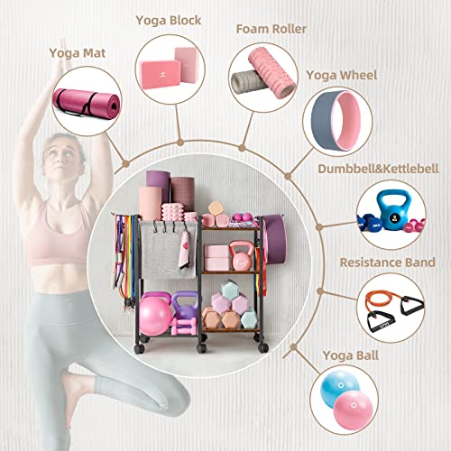 Yoga Mat Storage Rack for Dumbbells and Kettlebells, Home Gym Organizer N713
