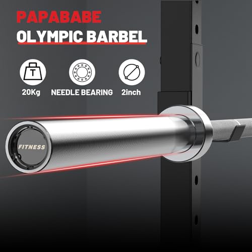 PAPABABE Olympic Barbell 2-inch 45lb Weight Bar for Strength Training V204840