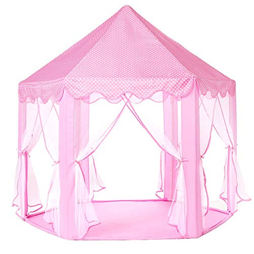 Monobeach Princess Tent Girls Large Playhouse with Star Lights L847553
