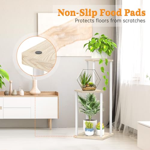 6 Tier Metal Wood Corner Plant Stand Indoor Outdoor H78199