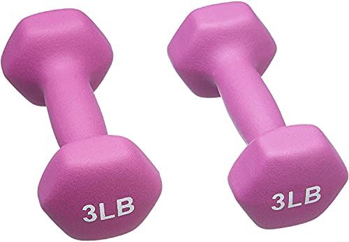 FUXION Neoprene Dumbbell Hand Weights, Set of 2, Hexagon Non-Slip E207497