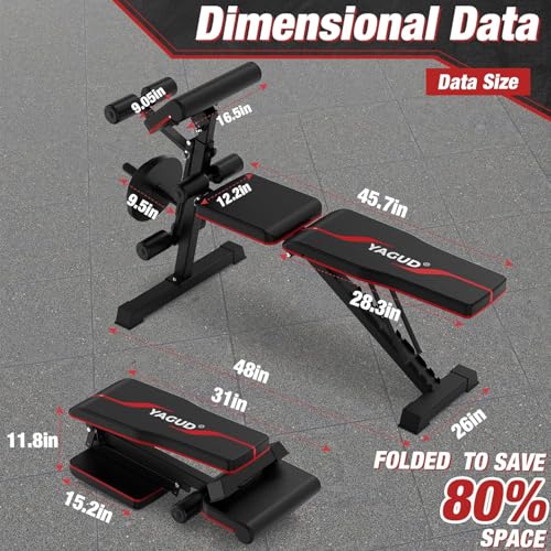 Adjustable Weight Bench for Home Gym, 800 LB Incline Decline Strength Training M735