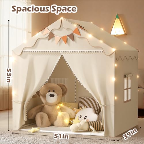Treestone Play Tent for Kids with Padded Mat and Light, Indoor & Outdoor Playhouse F222