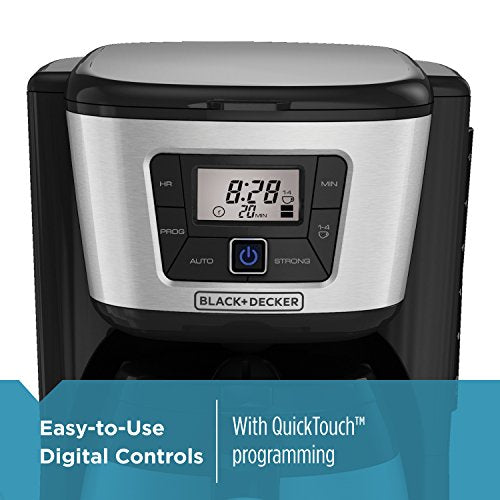 BLACK+DECKER 12 Cup Thermal Programmable Coffee Maker, Black/Steel P7250