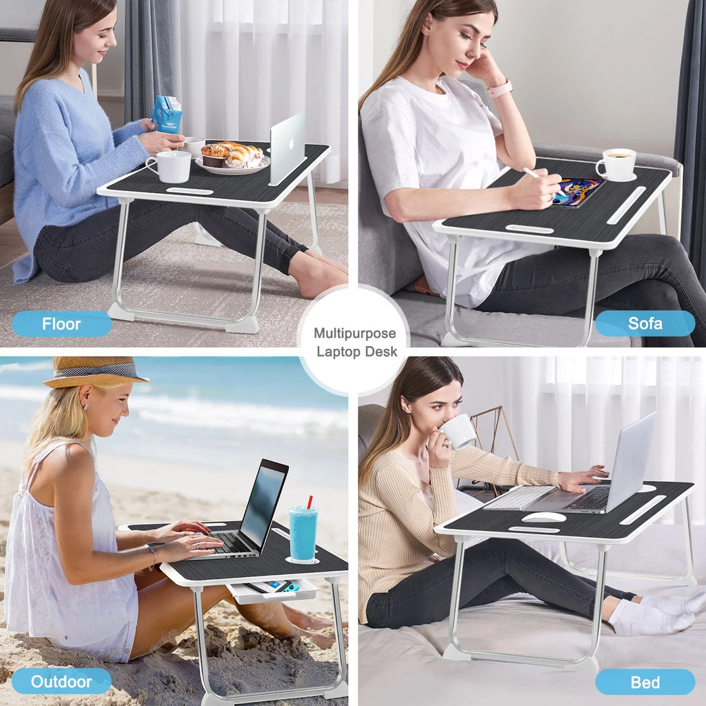 Livhil Large Lap Desk for Bed, Portable Laptop Table for Adults (Black) P174
