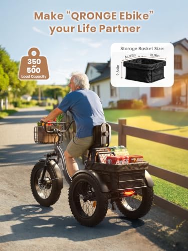 Electric Tricycle for Adults 960W Peak, 36V 15AH Battery, 50 Miles Range, 20" Fat Tire J900456