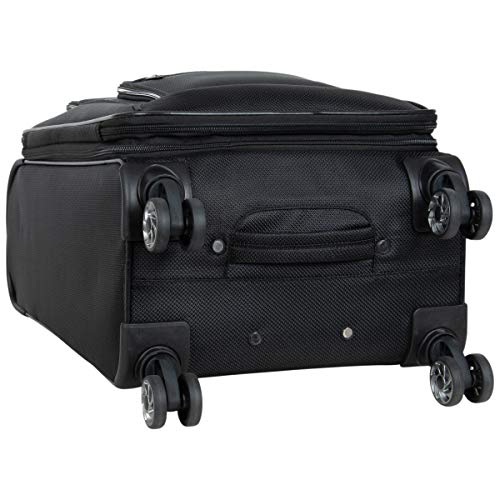 Kenneth Cole REACTION Rugged Roamer Softside 8-Wheel Spinner Luggage, Black, 20-Inch Carry-On N740