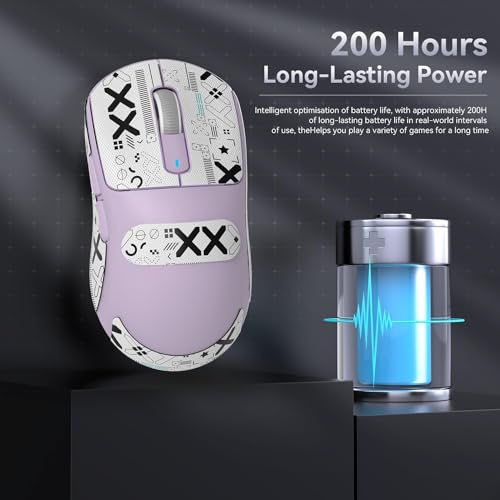 ATTACK SHARK X3 Wireless Gaming Mouse, 49g Ergonomic, PAW3395 26K DPI, White C238377